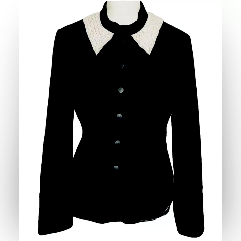 Christian Dior Long Sleeve, Velvet Cotton Snap Button Top , Size: US10, FR42